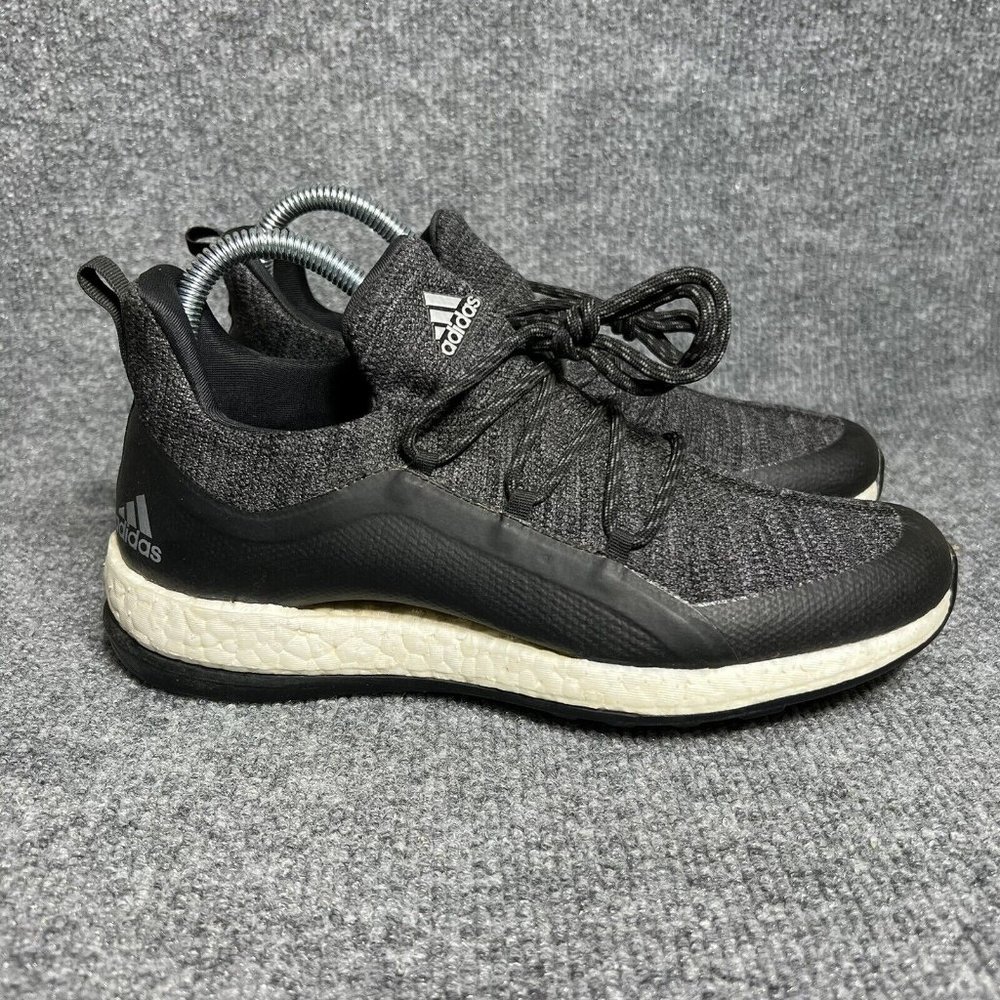 Adidas Pureboost Golf Shoes Womens 7.5 Black Athletic Spikeless Lace Up Sneakers